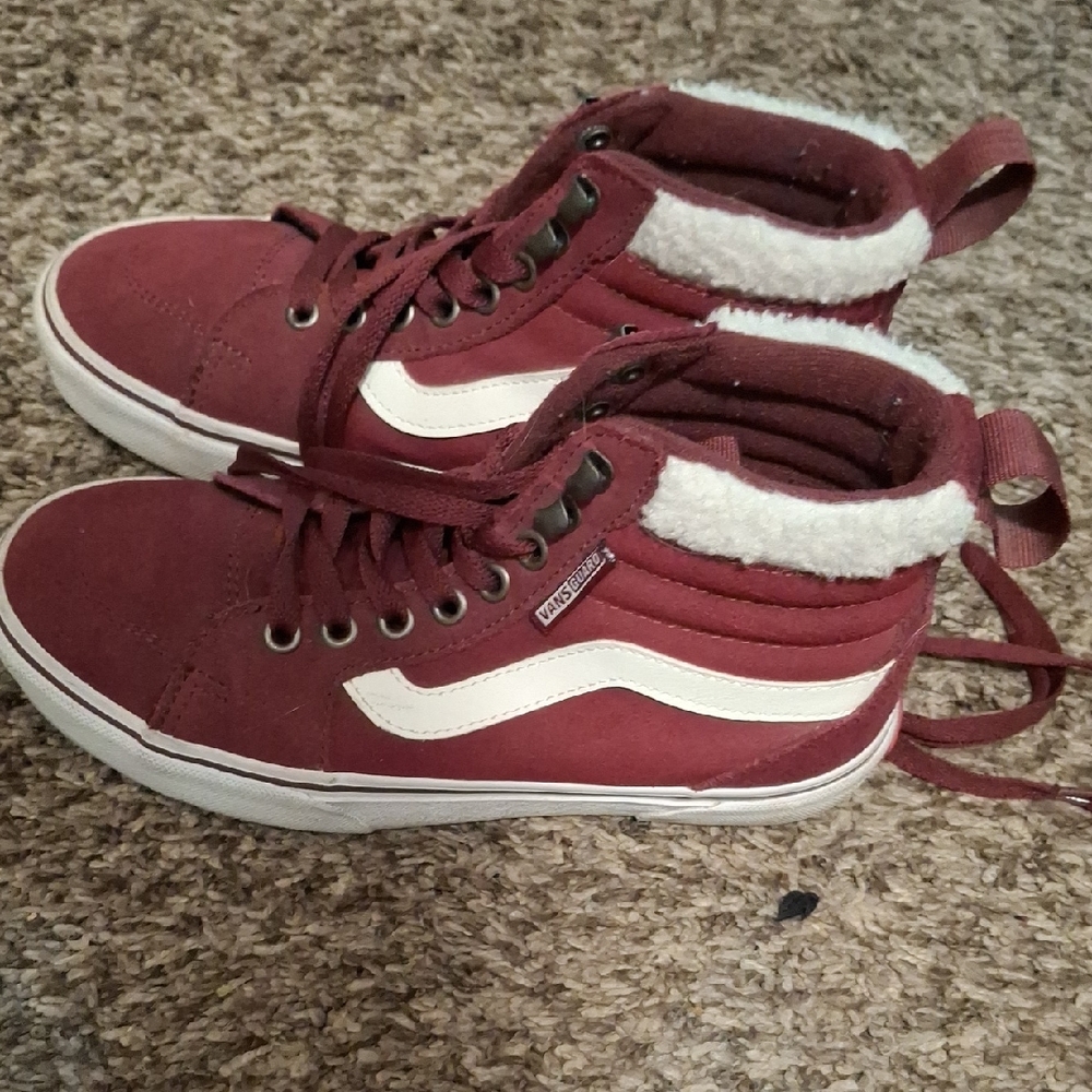 Vans Women's Maroon High-Top Sneakers